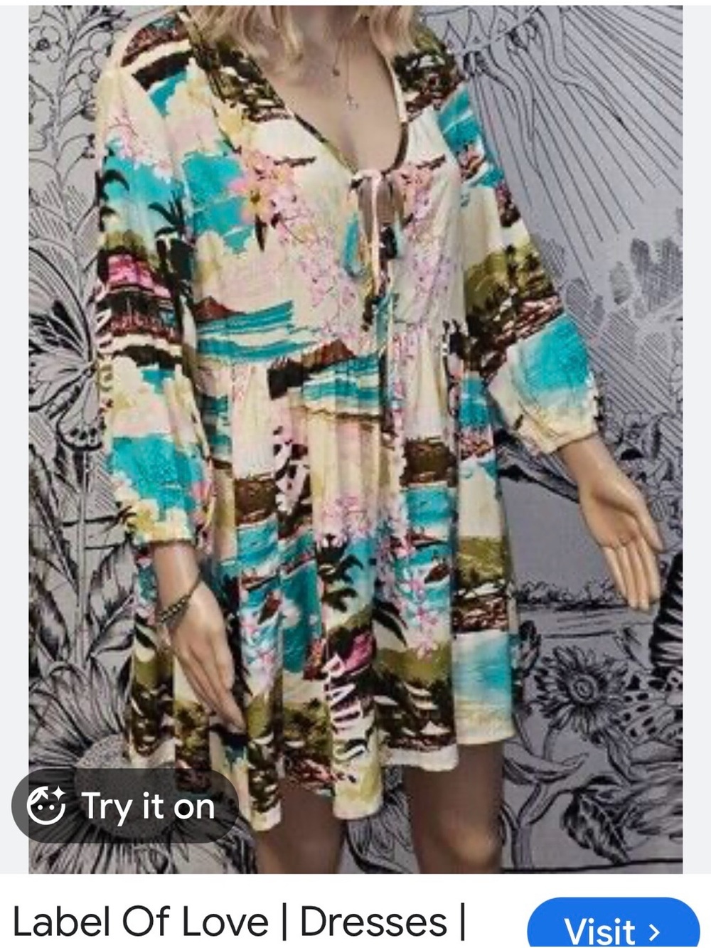 Label of Love Paradise Print Mini Dress